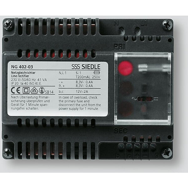 Siedle Netzgleichrichter 230V/12VAC - 8,3VDC NG 402-03